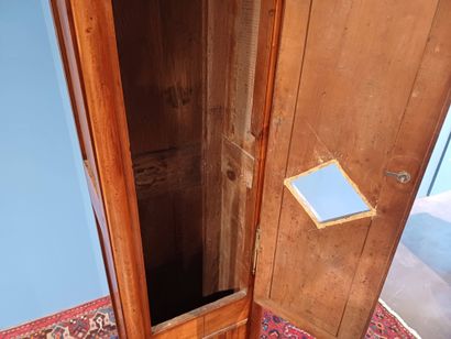Wooden veneer floor clock with frieze and...