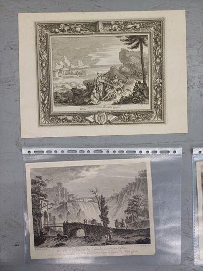 Lot of antique prints including 
- Charles-Nicolas...