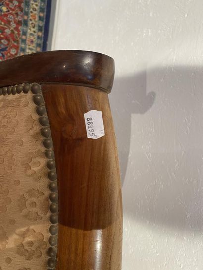 Pair of armchairs in mahogany and mahogany...