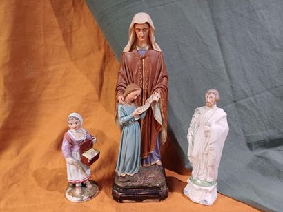 Ensemble comprenant :
- Statuette en plâtre...