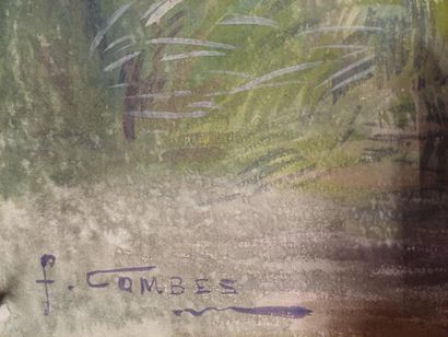 COMBES Fernand, 1856-1943
Farm pond, Rambouillet...