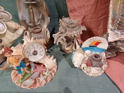 Set of nine decorative elements and souvenirs...