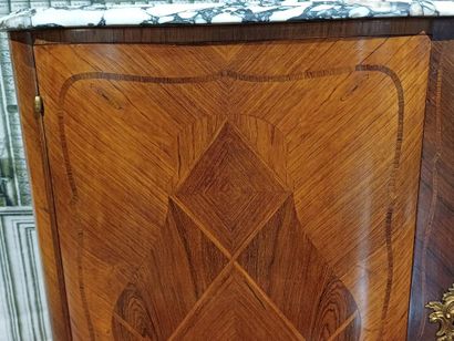 Rosewood veneered sideboard with inlaid frieze...