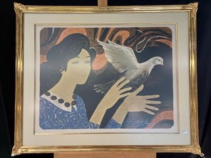 Contemporary school
Woman with dove
Color...