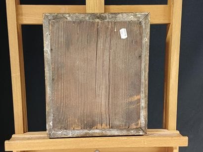 Small mirror in wood and gilded stucco. 
19th...