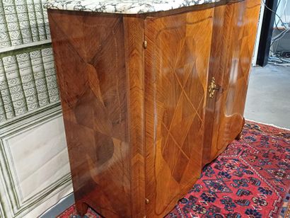 Rosewood veneered sideboard with inlaid frieze...