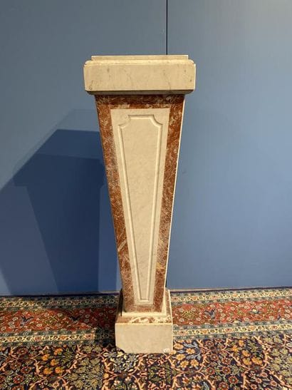 Carrara marble mantle with white veined red...
