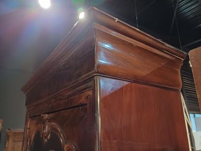 Mahogany and mahogany veneer display case...
