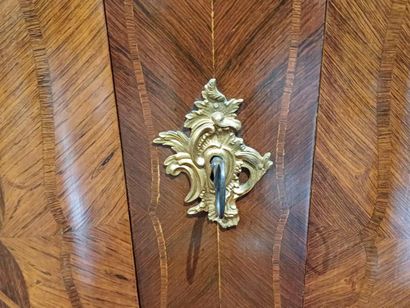 Rosewood veneered sideboard with inlaid frieze...