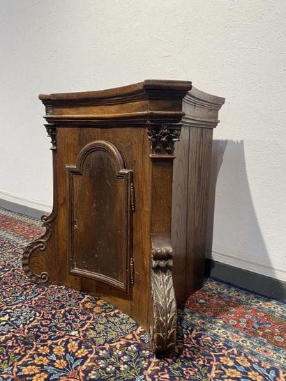 Oak tabernacle top carved with pilasters...