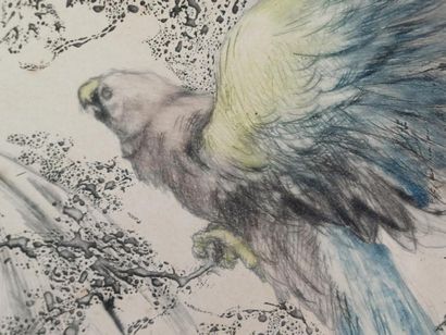Louis ICART (1888-1950)
Woman with Parrot...