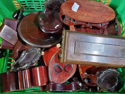 Set of wooden pedestals.