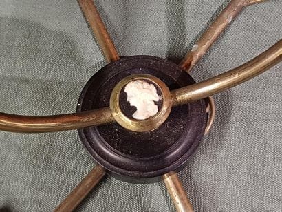 Pair of two-light brass sconces decorated...