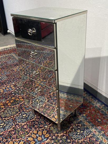 Mirrored bathroom cabinet with five drawers...