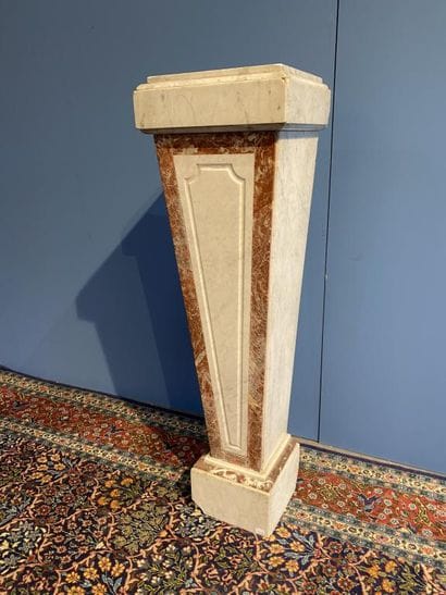 Carrara marble mantle with white veined red...