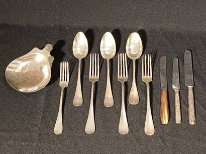 Set comprising two monogrammed silver-plated...