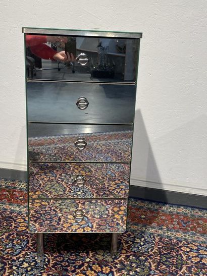 Mirrored bathroom cabinet with five drawers...