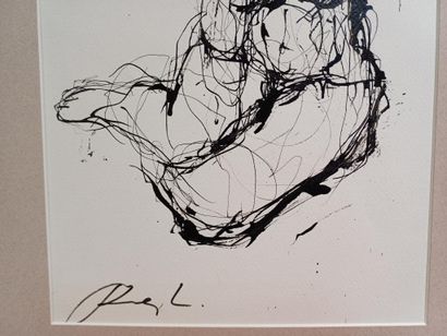 Ecole contemporaine 
Etudes de nus
Encre...