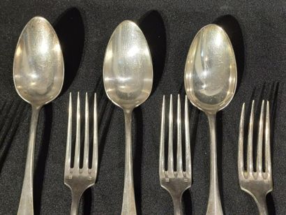 Set comprising two monogrammed silver-plated...