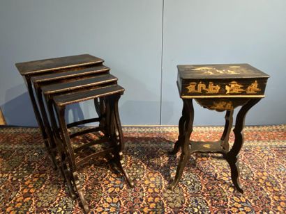 Far Eastern style working table with Chinese...
