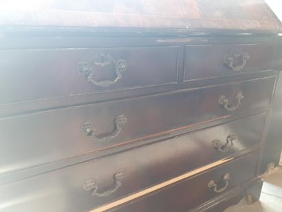 Mahogany scriban chest of drawers, opening...