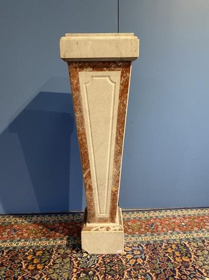 Carrara marble mantle with white veined red...