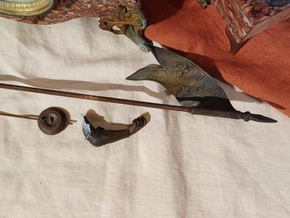 Garniture de cheminée en régule patiné et...