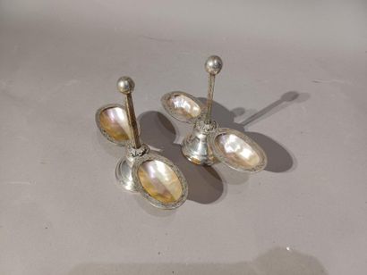 PAIR OF DOUBLE SALONS in mother-of-pearl,...