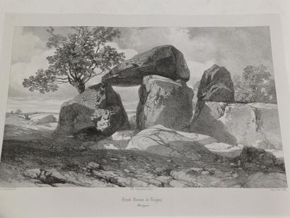 Set of ten engravings, including two on wood,...
