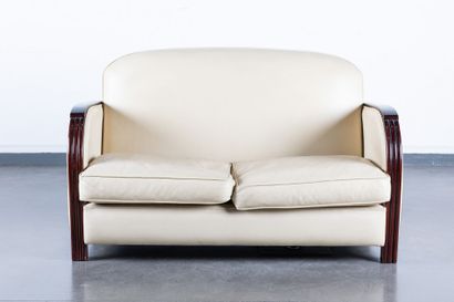 ART DECO WORK 
2-seater sofa in cream-colored...