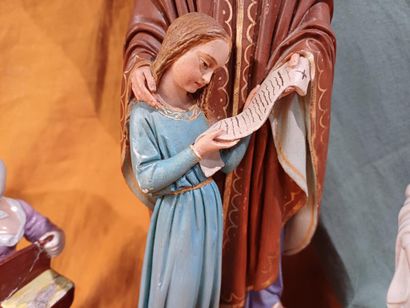 Ensemble comprenant :
- Statuette en plâtre...