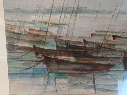 Loïc BARREAU (XX)
Sailing boats at anchor
Watercolor...