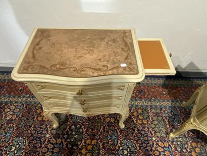 Pair of molded, carved and lacquered cream...