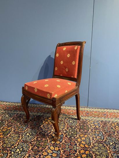 Mahogany and mahogany veneer chair with slightly...