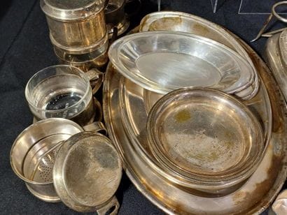 LOT OF silver-plated TABLE OBJECTS including:...