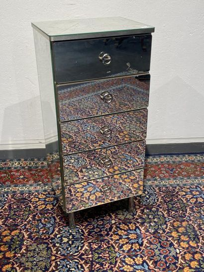 Mirrored bathroom cabinet with five drawers...