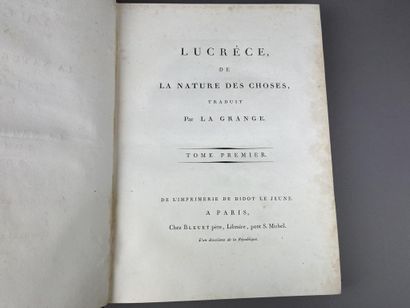 Lucretia
De la nature des choses. Paris,...