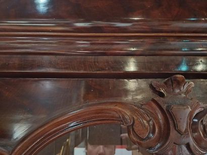 Mahogany and mahogany veneer display case...