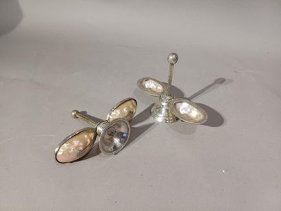 PAIR OF DOUBLE SALONS in mother-of-pearl,...