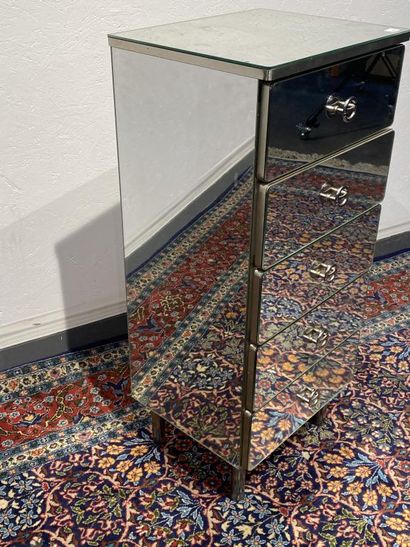 Mirrored bathroom cabinet with five drawers...