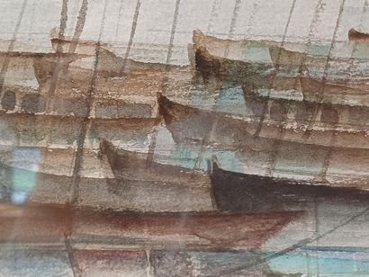 Loïc BARREAU (XX)
Sailing boats at anchor
Watercolor...