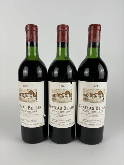 3 btls Château Belair 1970 - Saint-Emilion...