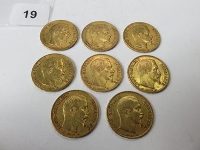 Gold coins - France - Lot of 8 x 20 Francs...