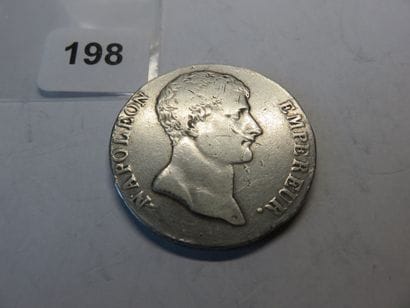 Currency - France - 5 Francs Napoléon I barehead,...