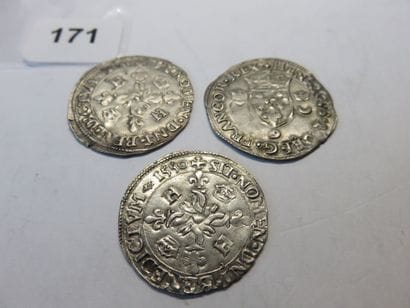 Monnaies Royales - Henri II - Lot de 3 x...