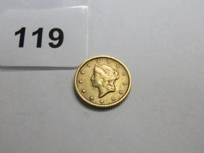 Gold coin - USA - 1 Dollar Liberty crowned...