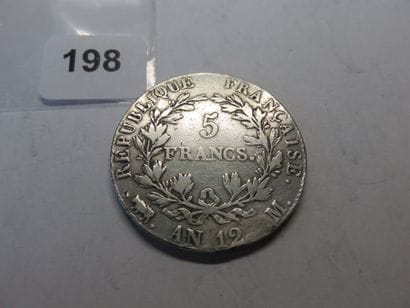 Currency - France - 5 Francs Napoléon I barehead,...