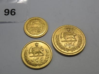 Gold coins - Iran - Lot of 3 coins of Mohammad...