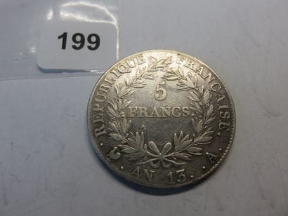 Currency - France - 5 Francs Napoléon I barehead,...
