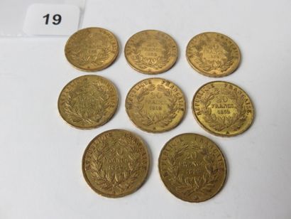 Gold coins - France - Lot of 8 x 20 Francs...